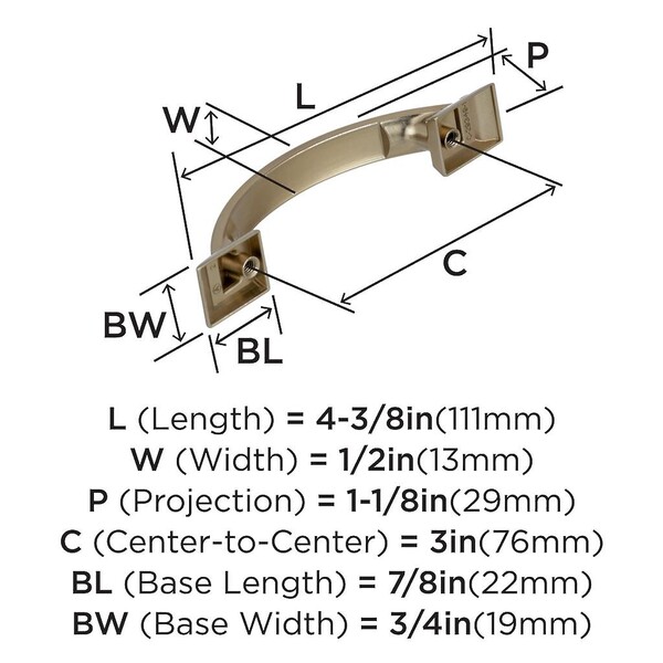 Candler 76mm CC Pull Golden Champagne