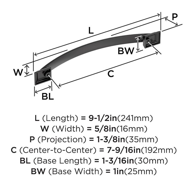 Candler Pull 192mm CC Black Bronze