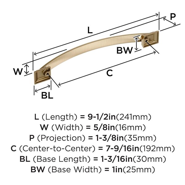 Candler Pull 192mm CC Golden Champagne