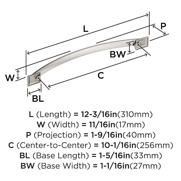 Candler Pull 256mm CC Polished Nickel