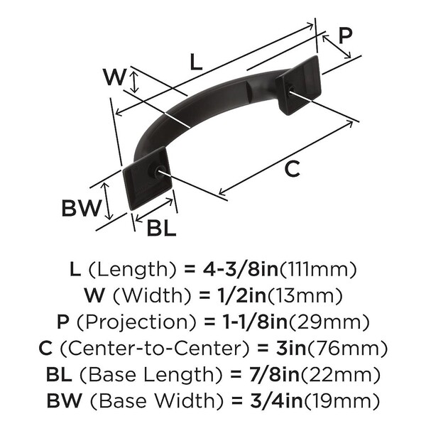 Candler - Pull 76mm CC Oil-Rubbed Bronze 