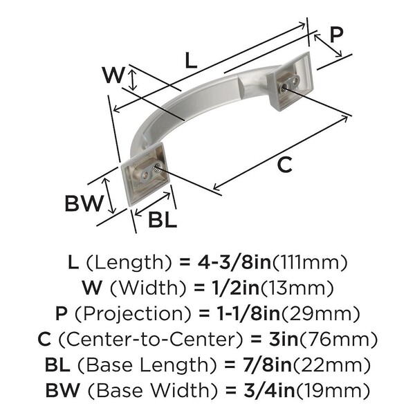 Candler - Pull 76mm CC Satin Nickel