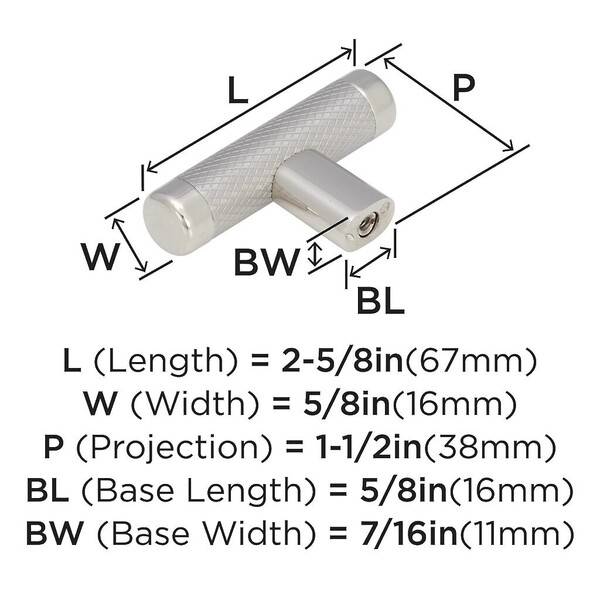 Esquire 2 5/8"(67mm) Knob - Polished Nickel/Stainless Steel