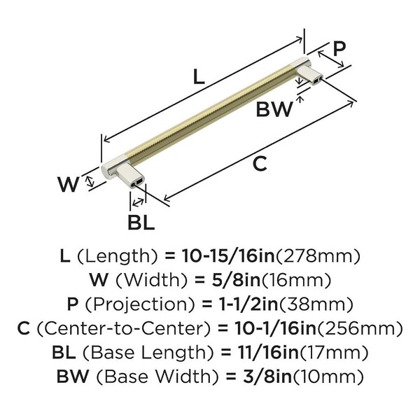 Esquire 256mm Pull -  Polished Nickel/Golden Champagne