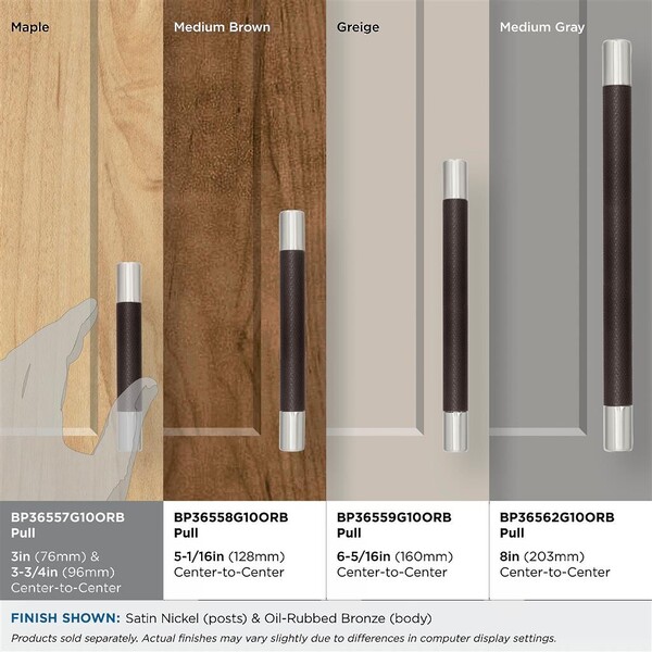 Esquire 76mm / 96mm Pull - Satin Nickel / Oil-Rubbed Bronze