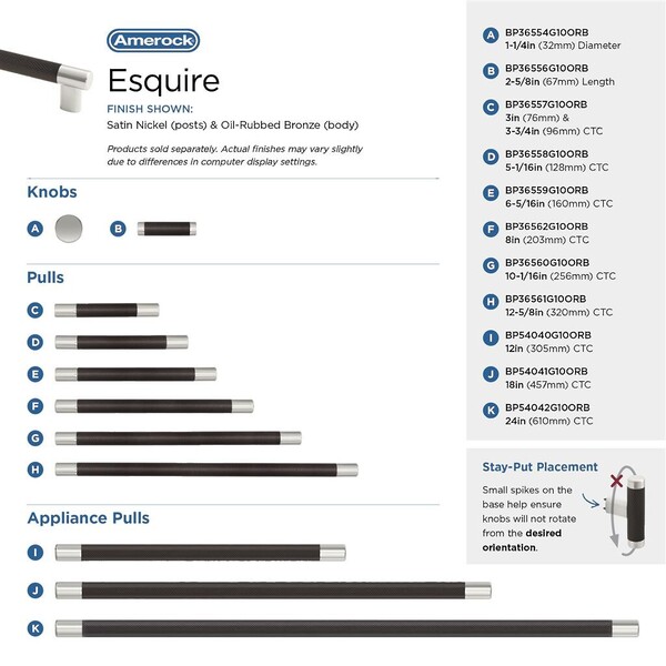 Esquire 8 inch Pull - Satin Nickel / Oil-Rubbed Bronze