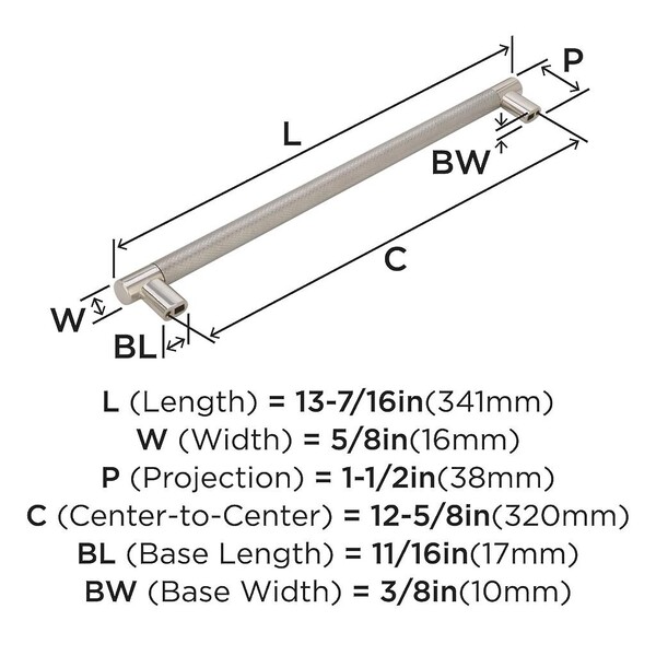 Esquire Pull 320mm CC Polished Nickel/Stainless Steel