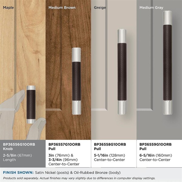 Esquire T-Knob - Satin Nickel / Oil-Rubbed Bronze