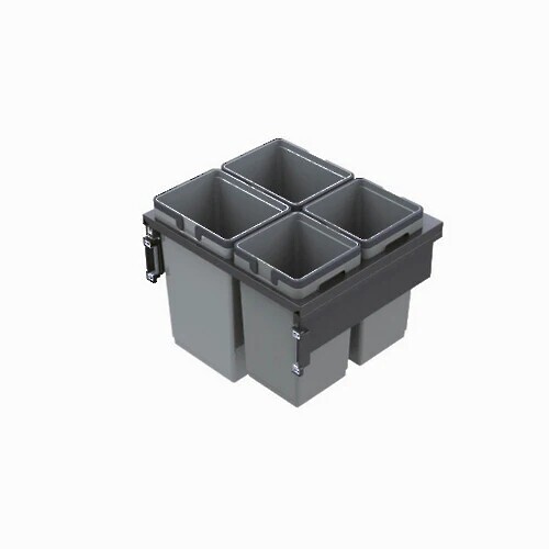 (GREAT VALUE) Di Lusso Garbage Bins System - Width 22-1/2 Inches with Built-in Bin Lid