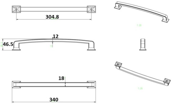 Hearthstone Appliance Pull 12" CC Weathered Verona Bronze