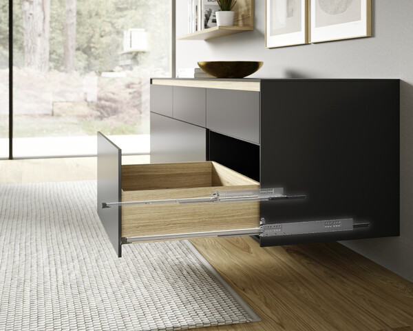 Hettich Quadro V6 5D - 550mm - Soft Close - Left - 30KG