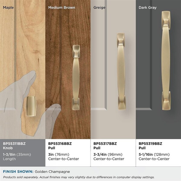Highland Ridge 1-3/8" T-Knob Golden Champagne