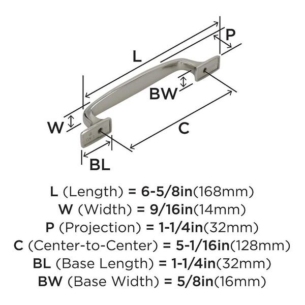 Highland Ridge 128mm CC Pull Polished Nickel