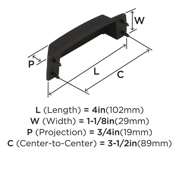 Highland Ridge 3-1/2" CC Cup Pull Dark Oiled Bronze