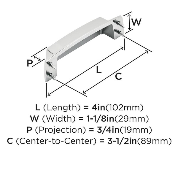 Highland Ridge 3-1/2" CC Cup Pull Polished Chrome