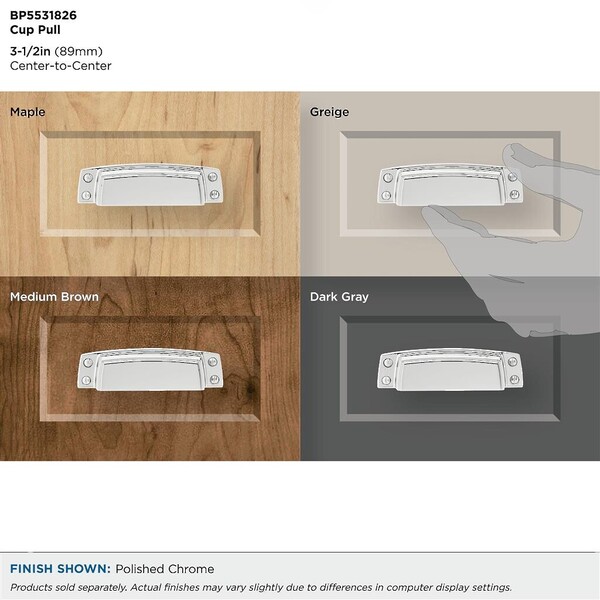 Highland Ridge 3-1/2" CC Cup Pull Polished Chrome