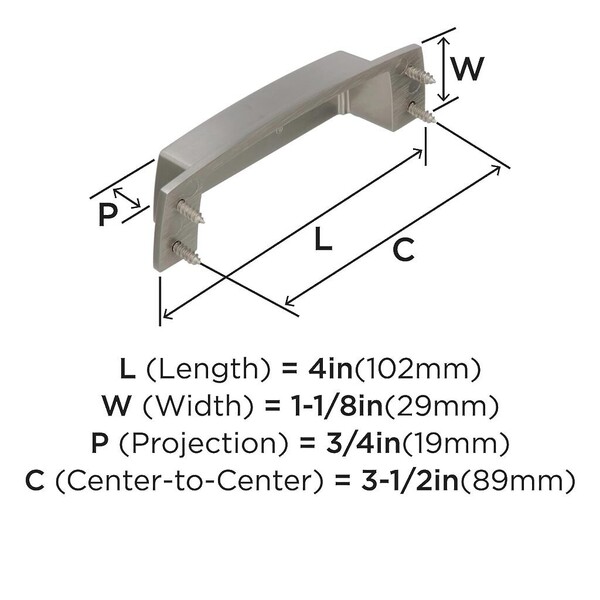 Highland Ridge 3-1/2" CC Cup Pull Satin Nickel