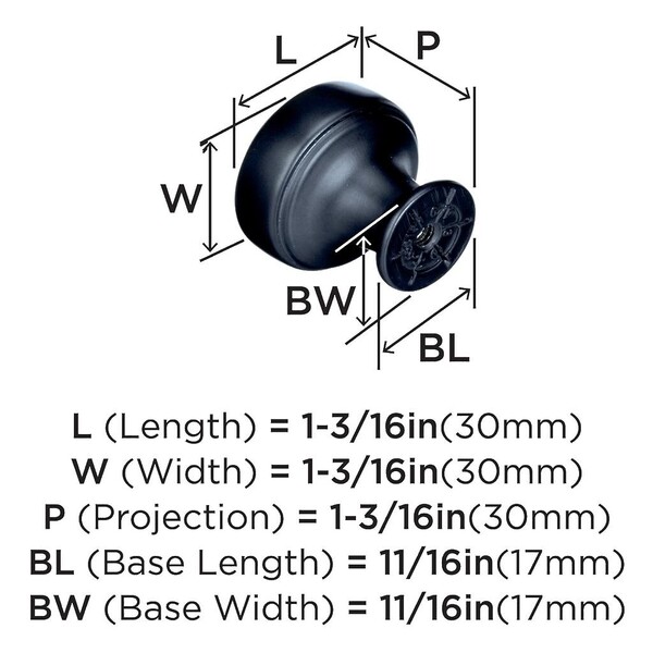 Highland Ridge 1-3/16" Knob Black Bronze