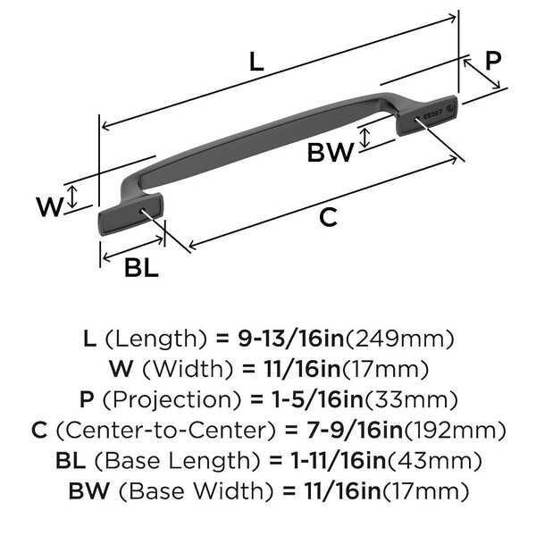 Highland Ridge Pull 192mm CC Black Bronze