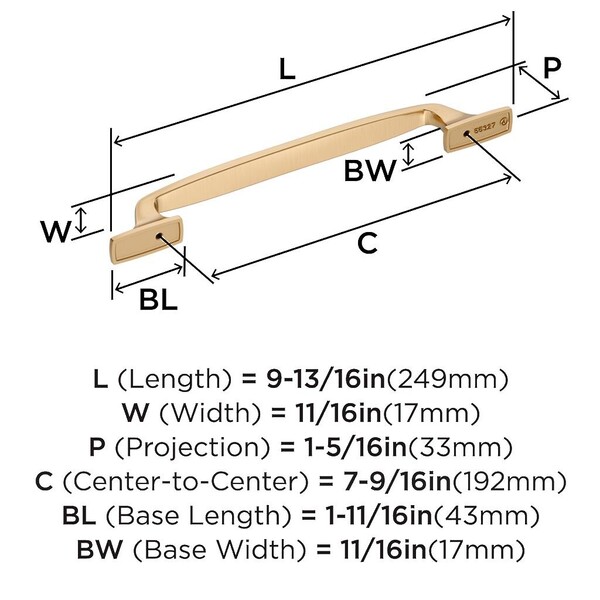 Highland Ridge Pull 192mm CC Champagne Bronze