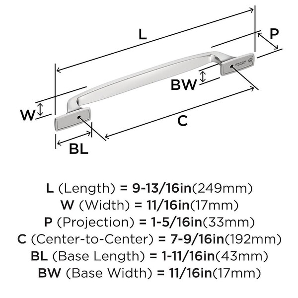 Highland Ridge Pull 192mm CC Polished Chrome