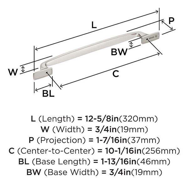 Highland Ridge Pull 256mm CC Satin Nickel