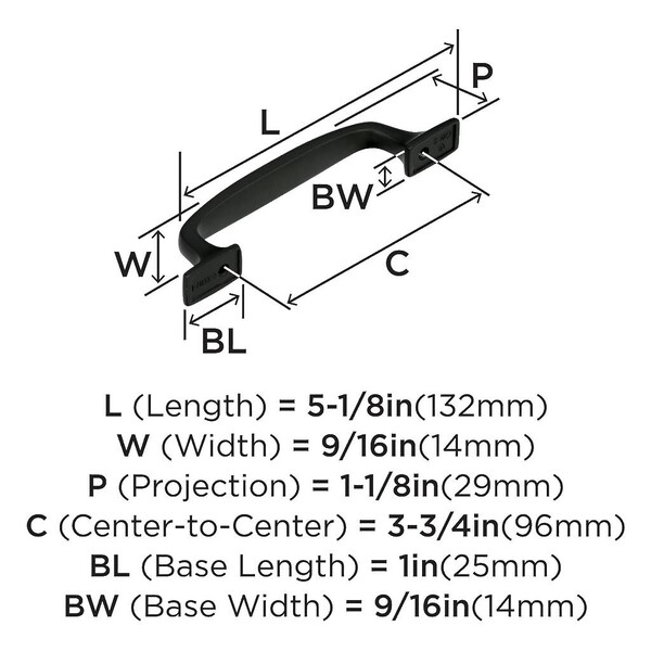 Highland Ridge - Pull 96mm CC Black Bronze