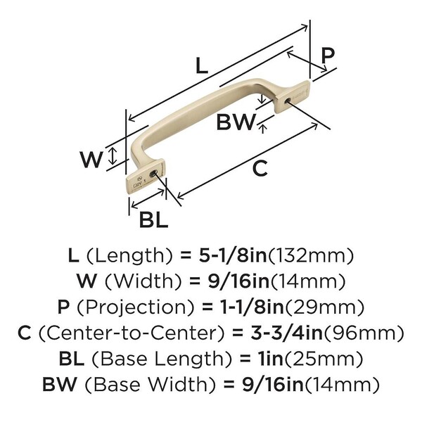 Highland Ridge Pull 96mm CC Champagne Bronze