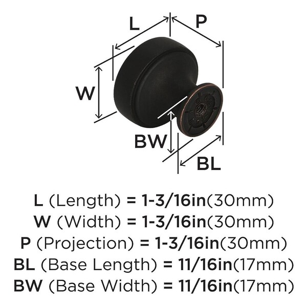 Highland Ridge 1-3/16" Knob - Dark Oiled Bronze