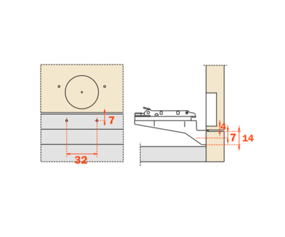 Salice - Inset Face Frame Mounting Plates Screw-in Clip-on