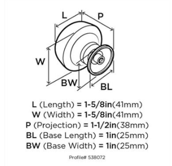 Kane 1-5/8" Diameter Knob Satin Nickel