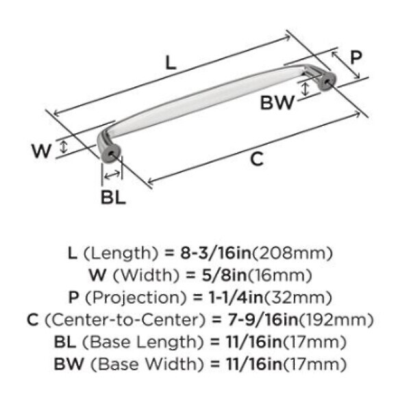 Kane Pull 192mm CC Champagne Bronze