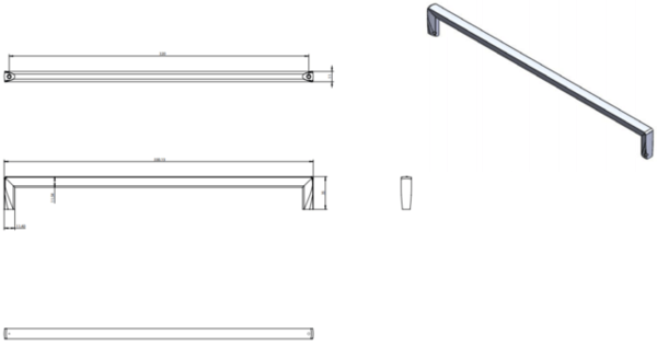 Metro - Pull 320mm CC Matte Black