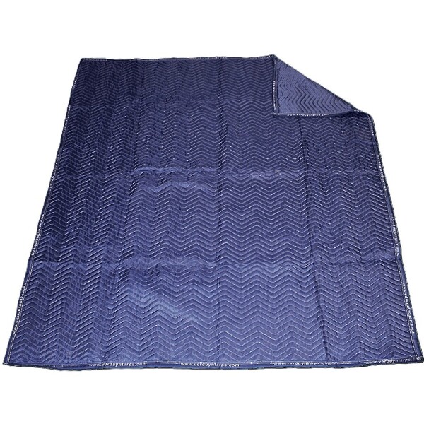 PREMIUM Moving Blanket - 72" x 80", Polyester Cotton Blend, Blue