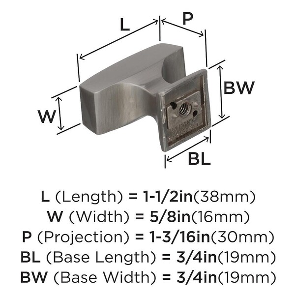 Mulholland 1-1/2" Length Knob Polished Nickel