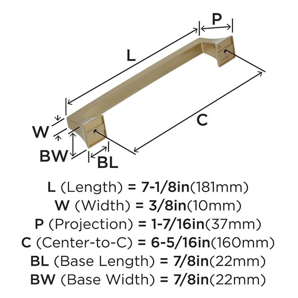 Mulholland 160mm CC Pull Golden Champagne