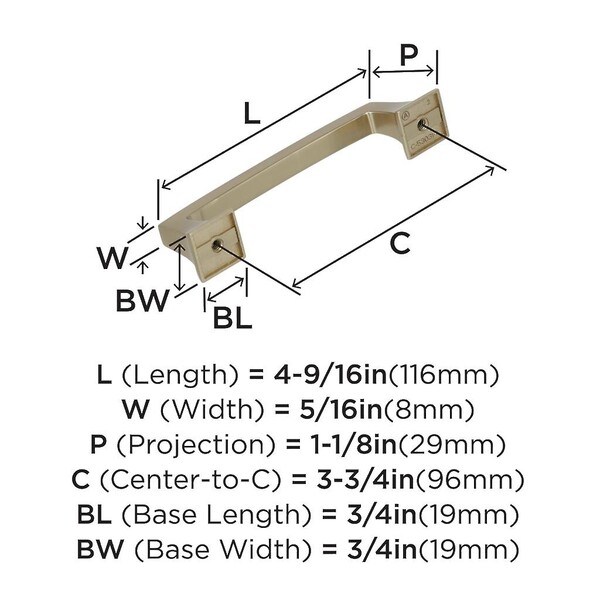 Mulholland 96mm CC Pull Golden Champagne