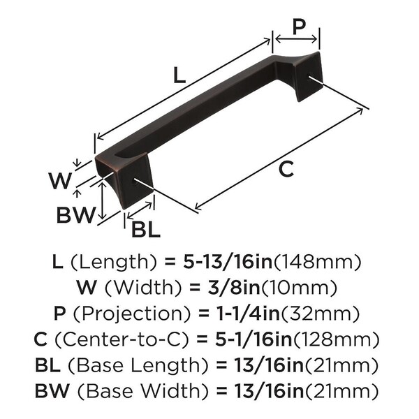 Mulholland - Pull 128mm CC Oil-Rubbed Bronze Bar Pull