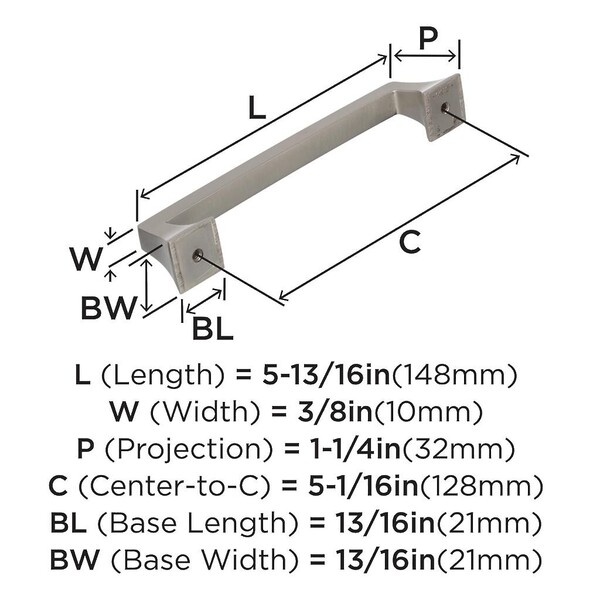 Mulholland - Pull 128mm CC Satin Nickel