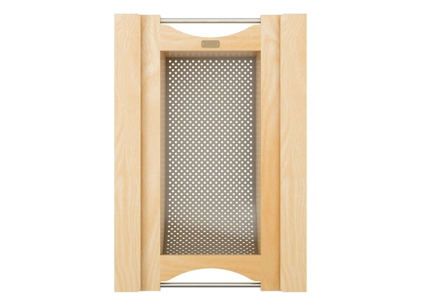 Natural Maple/Stainless-Steel Produce Basket for 15" Base Cabinets