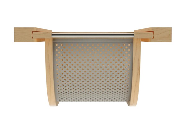 Natural Maple/Stainless-Steel Produce Basket for 15" Base Cabinets