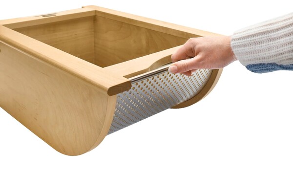 Natural Maple/Stainless-Steel Produce Basket for 18" Base Cabinets