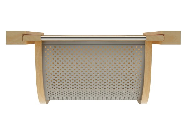 Natural Maple/Stainless-Steel Produce Basket for 18" Base Cabinets