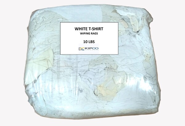 Recycled T-Shirt Cloth Rags 10lb White