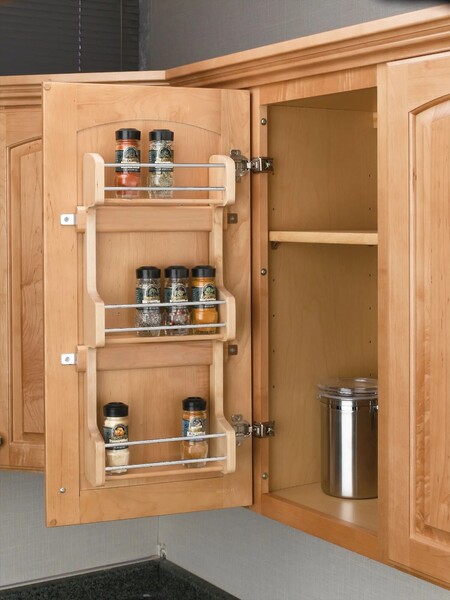 Rev-A-Shelf - 10-1/2" Maple Door Storage Spice Rack Wall Accessories