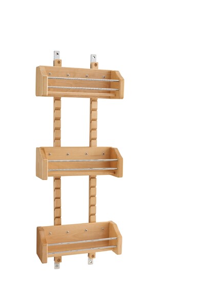 Rev-A-Shelf - 10-1/8" Maple Door Storage Adjustable Spice Rack Wall Accessories