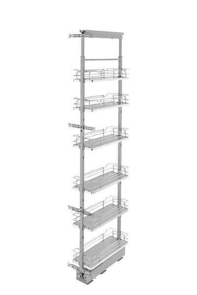 Rev-A-Shelf - 10" x 73-5/8" Gray/Chrome Pullout Solid Bottom