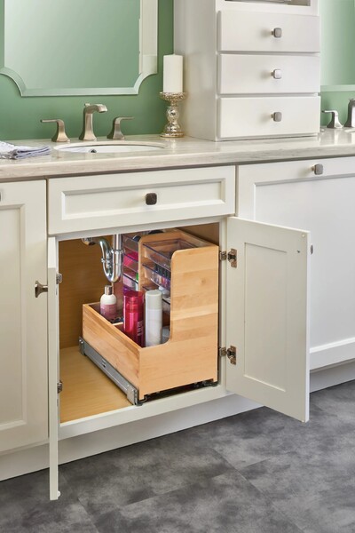 Rev-A-Shelf - 11-11/16" Maple Pullout L-Shape Reversible Organizer