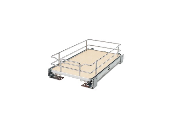 Rev-A-Shelf - 11-11/16" Maple Pullout Premiere Single Wire Solid Bottom Basket