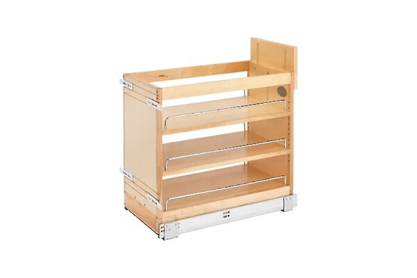 Rev-A-Shelf - 11" Maple Base Cabinet Pullout Organizer REDUCED Height with Blumotion Soft-Close